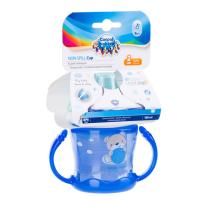 Canpol Нетечаща чаша с мек накрайник и дръжки 180мл SWEET FUN Blue