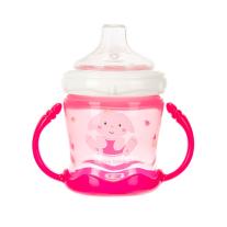 Canpol Нетечаща чаша с мек накрайник и дръжки 180мл SWEET FUN Pink