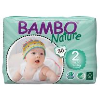 Bambo Nature Еко пелени за еднократна употреба, размер 2, S, 3-6кг., 30 броя