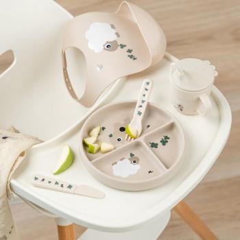 Чиния с разделения с вакуум Done by Deer Stick&Stay Tiny farm Sand