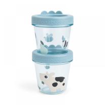 2 бр. Бебешки контейнери за храна Done by Deer Tiny Farm Blue