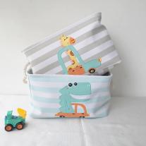 Кутия за Съхранение на Играчки, Дрехи, Козметика, Сгъваема, Ginger Home - Динозавър