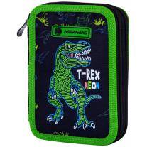 Ученически несесер с аксесоари, Astra, T-Rex Neon, 20.5 х 13 х 4.5 см