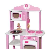 Дървена детска кухня голяма в розаво Розова кухня за принцеси, РОСА Andreu toys