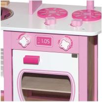 Дървена детска кухня голяма в розаво Розова кухня за принцеси, РОСА Andreu toys