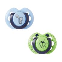 Ортодонтични залъгалки Tommee Tippee FUN FRIENDS силиконов биберон 0-6м Забавна декорация