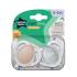 Ортодонтични залъгалки Tommee Tippee NIGHT TIME със светеща в тъмното дръжка 0-6м Розова и сива с декор облаче