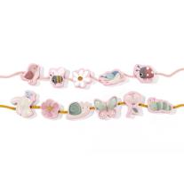 Дървени Мъниста за Нанизване Little Dutch Flowers and Butterflies