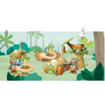 Интерактивен дървен комплект, Hape, Kола с електрическа вятърна турбина, 12 части