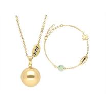 Комплект Медальон за бременни Bola и гривна - Gold Love