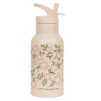 Бутилка от неръждаема стомана със сламка A little lovely company Blossoms Pink
