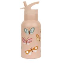 Бутилка от неръждаема стомана със сламка A little lovely company Butterflies