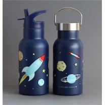 Бутилка от неръждаема стомана със сламка A little lovely company Space
