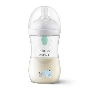 Шише Natural Response 3.0 с клапа AirFree Philips AVENT с картинка слон, 260 мл с биберон 1м+, flow 3
