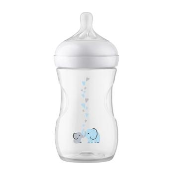 Шише Natural Response 3.0 с клапа AirFree Philips AVENT с картинка слон, 260 мл с биберон 1м+, flow 3