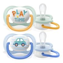 Залъгалка Ultra Air Happy Philips Avent + стерилизираща кутия, 0-6м., 2 бр..