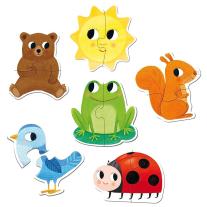 Бебешки пъзели, 6 броя, Животни Goula