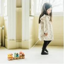 Дървено влакче за дърпане, сортер Orange Tree Toys Woodland Animals