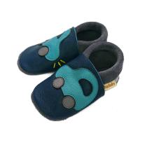Бебешки кожени пантофки BaoBaby Buggy navy
