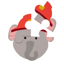 Пъзел за баня: Комплект Bo Jungle Лъв/Панда/Слон