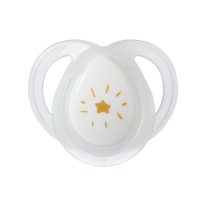 Ортодонтични залъгалки Tommee Tippee NIGHT TIME със светеща в тъмното дръжка 0-6м Бяла и синя с декор луна и звезда