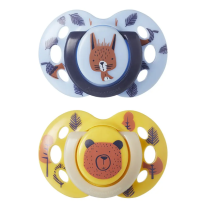 Ортодонтични залъгалки Tommee Tippee FUN FRIENDS силиконов биберон 6-18м Забавна декорация