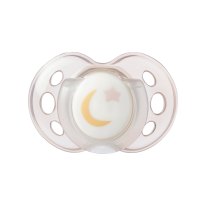 Ортодонтични залъгалки Tommee Tippee NIGHT TIME със светеща в тъмното дръжка 18-36м Розови с декор луна и листо