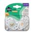 Ортодонтични залъгалки Tommee Tippee NIGHT TIME със светеща в тъмното дръжка 18-36м Унисекс с декор луна и дъга