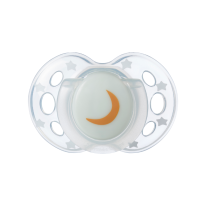 Ортодонтични залъгалки Tommee Tippee NIGHT TIME със светеща в тъмното дръжка 18-36м Унисекс с декор луна и дъга