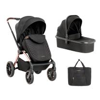 Бебешка количка 2в1 с кош за новородено KIKKA BOO Kara Black