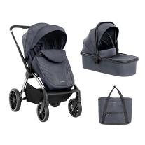 Бебешка количка 2в1 с кош за новородено KIKKA BOO Kara Army Grey