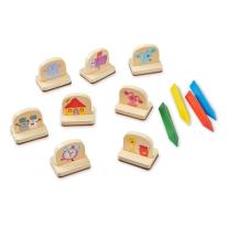Творчески комплект за дейности с печати с дървени дръжки - Melissa & Doug