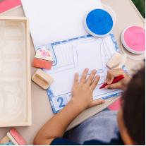 Творчески комплект за дейности с печати с дървени дръжки - Melissa & Doug