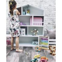 Дървена библиотека / къща за кукли Сива Jabadabado 