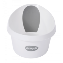 Бебешка вана с клапа 12+ месеца Shnuggle Бяло със сиво