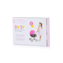 Количка за кукли Chipolino Дейзи сиво/розово лен