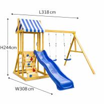 Детски Дървен Комплект за Игра на Открито GINGER HOME 4 в 1, 308×318×244 см