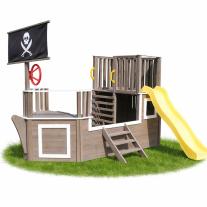 Детска Дървена Катерушка Пиратски Кораб с Пързалка и Пясъчник GINGER HOME – 310×320×180 см