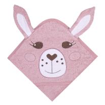 Бебешка хавлийка с качулка от органичен памук, Bio Baby pink