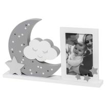 Рамка за снимка с LED светлини и луна Dooky Moonlight Warm Grey