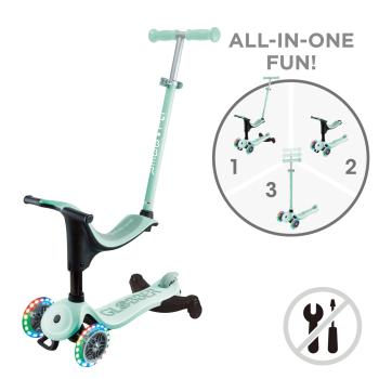 Детска тротинетка 4в1 Globber Go Up Sporty Lights 360° Mint