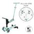Детска тротинетка 4в1 Globber Go Up Sporty Lights 360° Mint