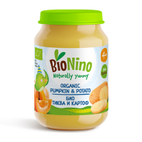 Био зеленчуково пюре BioNino - Тиква и картоф, 4 м+, 190 g