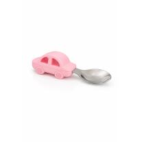 Лъжичка със силиконова дръжка Babyhome Кола Pink
