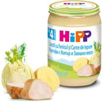 Био ястие Hipp - Картофи, копър и заешко, 190 g