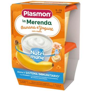 Млечен десерт Plasmon - Нутримюн, банан и йогурт, 2 х 120 g