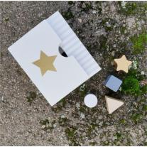 Дървен сортер със сребристи форми за игра Jabadabado