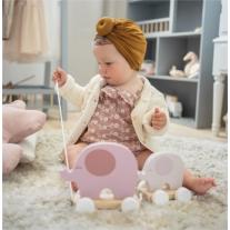 Дървена играчка Слончета с колела Розови Jabadabado