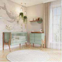 Подложка за повиване YappyKids YappyIcon SAGE/NATURAL