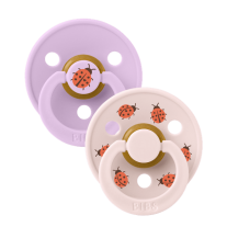 2 бр. Биберони BIBS Studio COLOUR, Ladybug/Violet Sky, 6-18 месеца